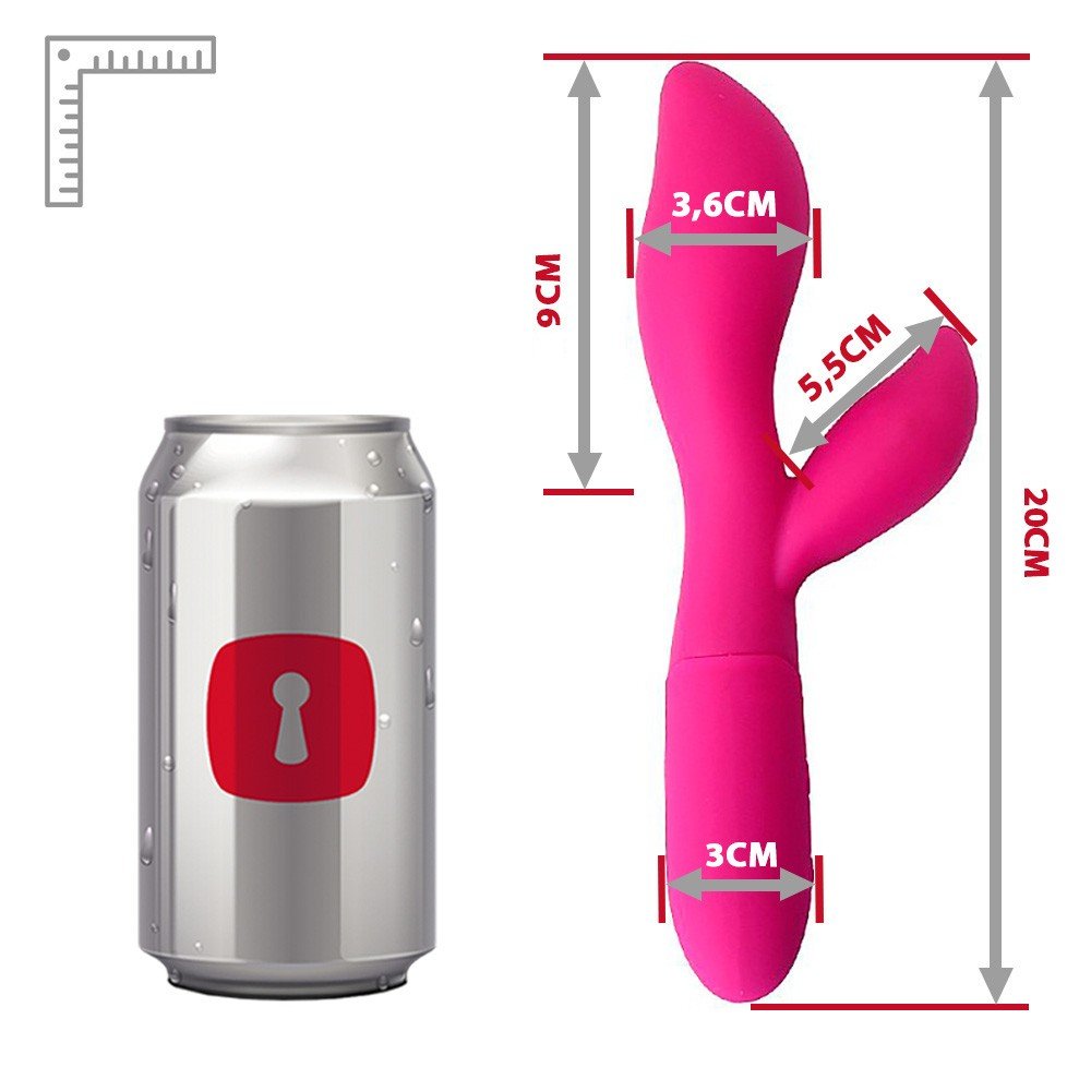 Vibrador Duplo em Silicone Recarregável com 10 Vibrações Lelis Pink | Foto 06 Ilustrativa Vibrador Duplo em Silicone Recarregável com 10 Vibrações Lelis Pink | Foto 06 Ilustrativa