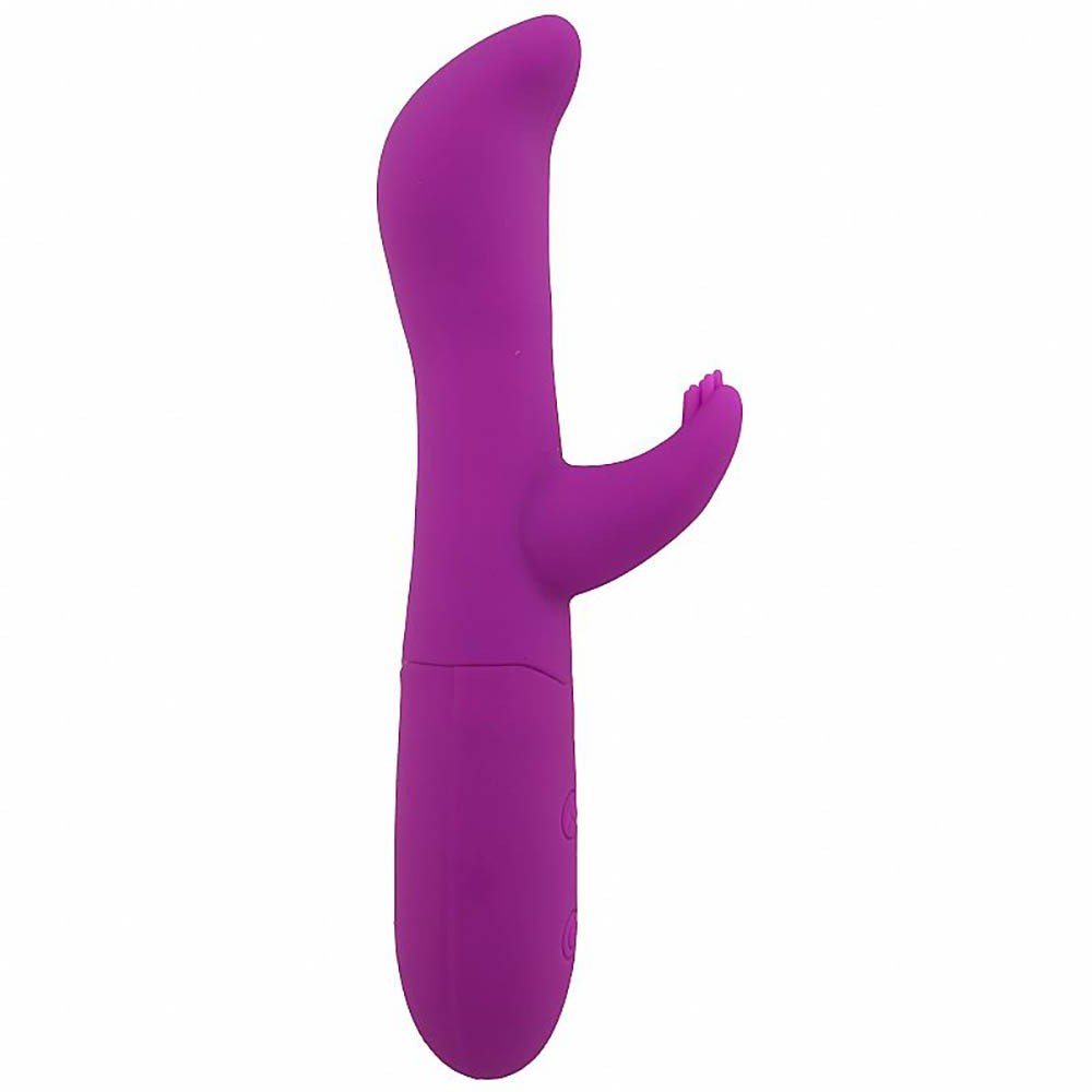 Vibrador Duplo em Silicone Recarreg�vel com 10 Vibra��es Laila Roxo - vista frontal