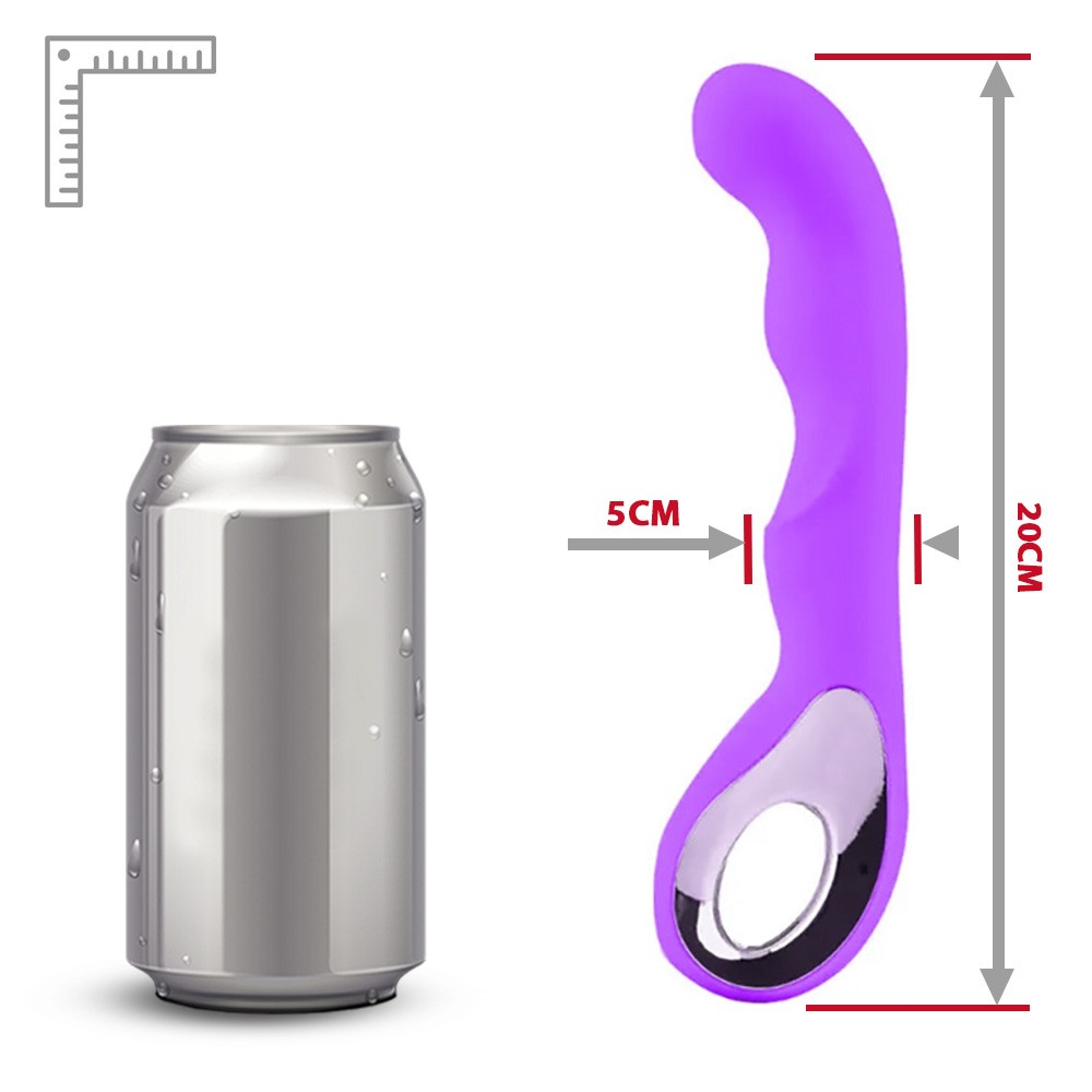 Vibrador Ponto G Recarreg�vel em Silicone Roxo em um ambiente roxo, destacando a cor vibrante do produto