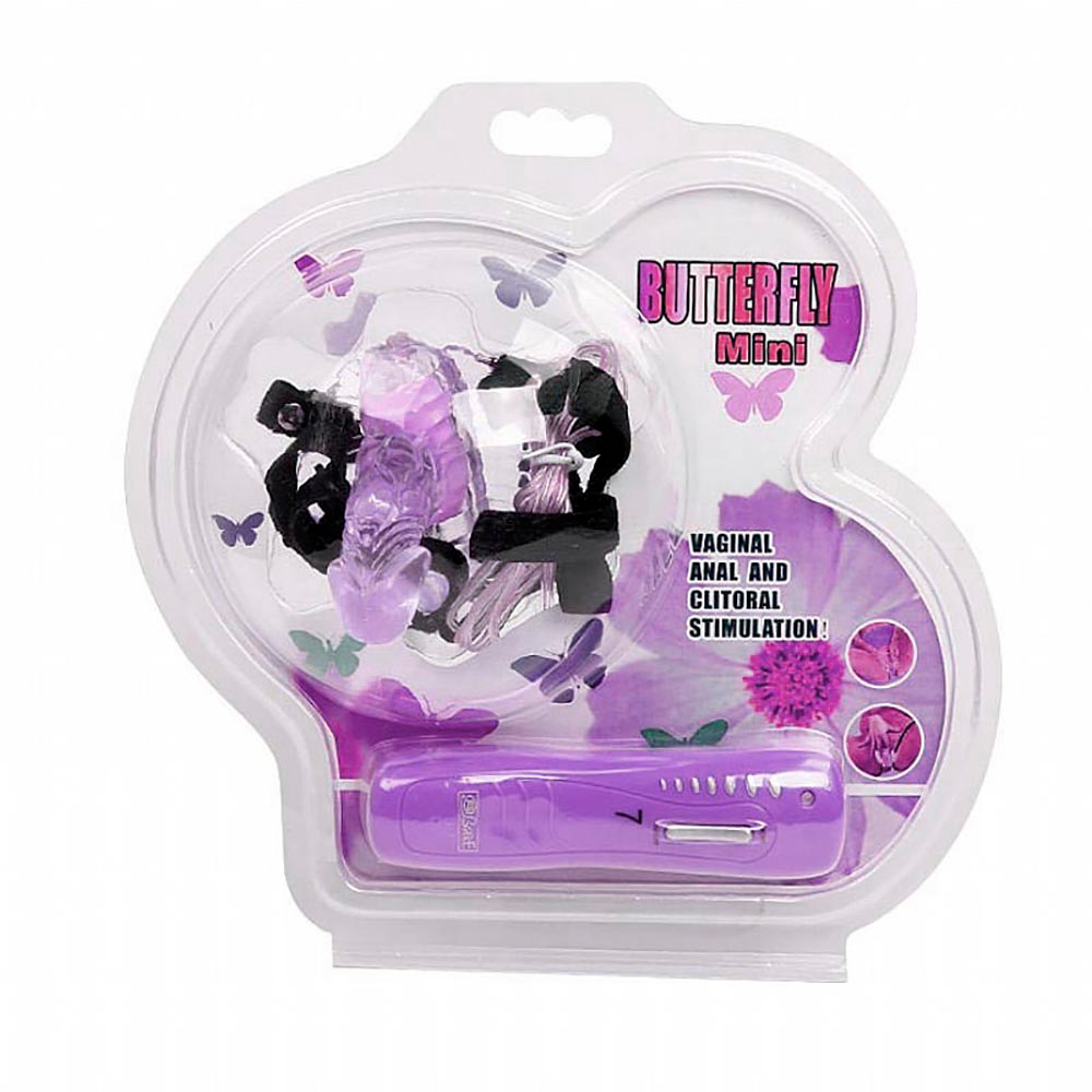 Vibrador Butterfly com Mini Pênis e Controle com Fio e Cinta Ajustável Lilás | Foto 06