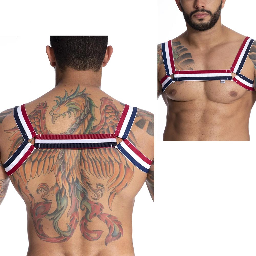 Harness Arreio Masculino em Elástico com Triangulo Tricolor | Foto 02