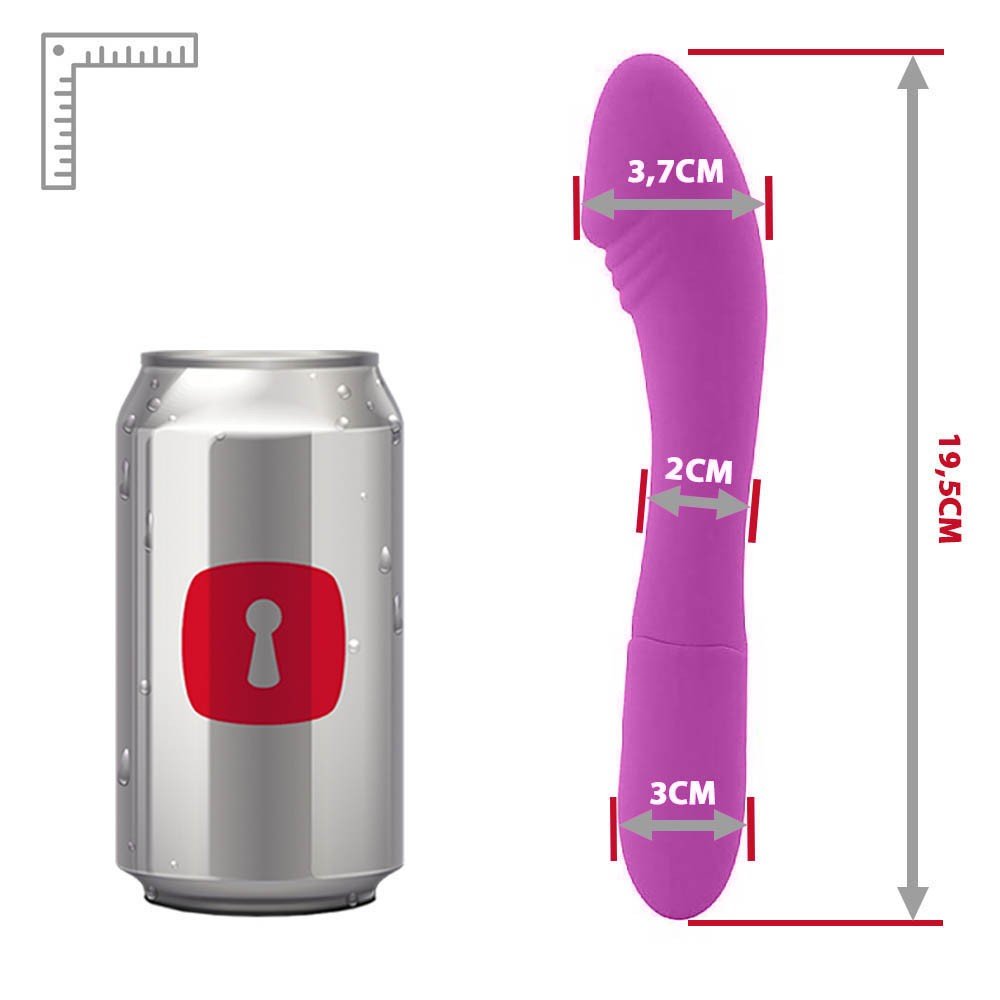 Vibrador Ponto G em Silicone Recarregável com 10 Vibrações Roxo | Foto 06 Ilustrativa Vibrador Ponto G em Silicone Recarregável com 10 Vibrações Roxo | Foto 06 Ilustrativa
