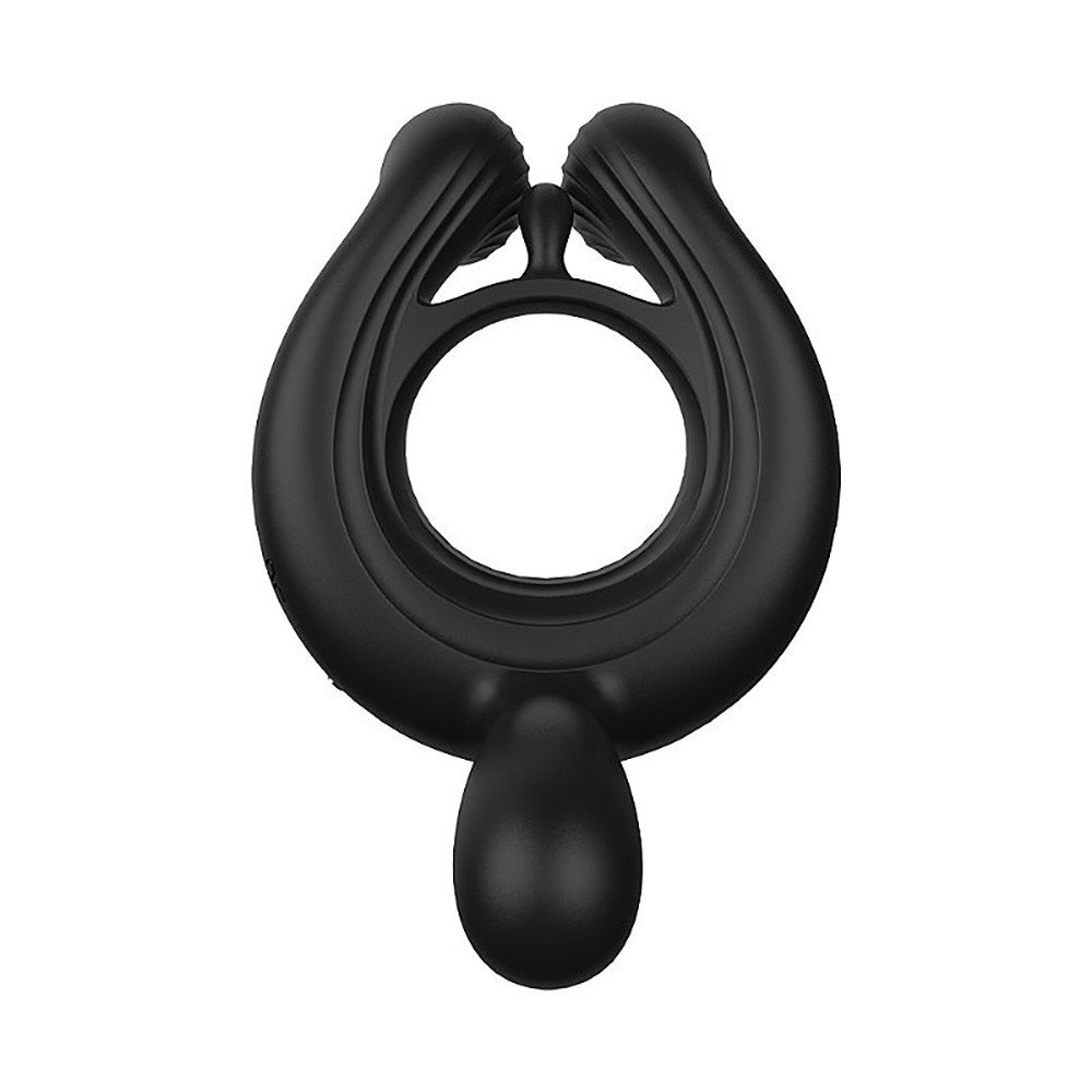 Anel Peniano em Silicone com Estimulador para Clit�ris Recarreg�vel com 9 Vibra��es Unicom Preto | Foto 03