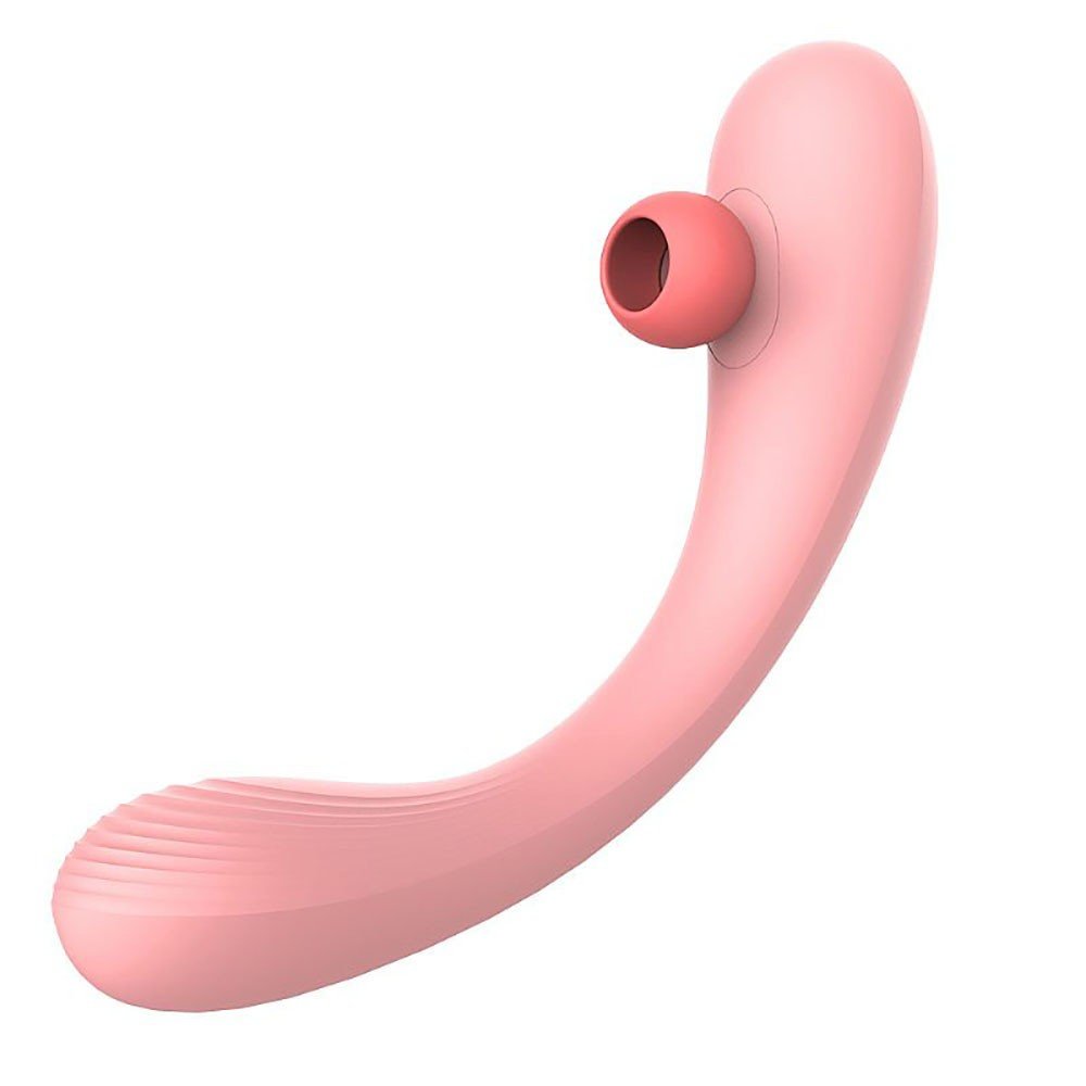Vibrador Feminino Mermaids Dream Rosa, vis�o lateral com detalhe do sugador em destaque