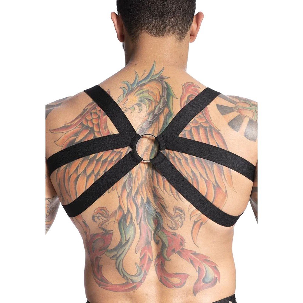 Harness Arreio Masculino em Elástico com Argola e Ilhós Preto | Foto 06