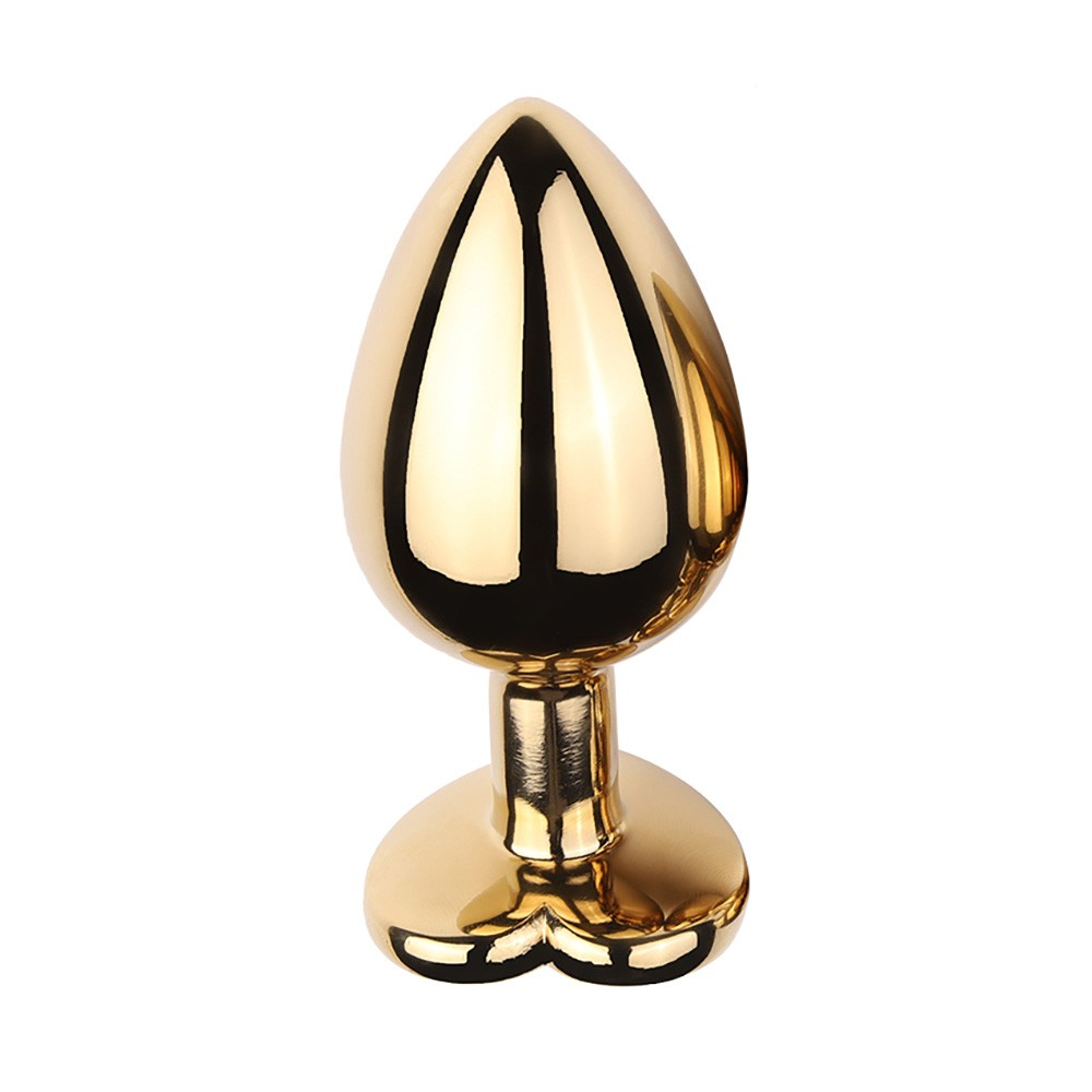 Plug Anal Joia em A�o Cora��o Dourado Tamanho G Rosa | Foto 05