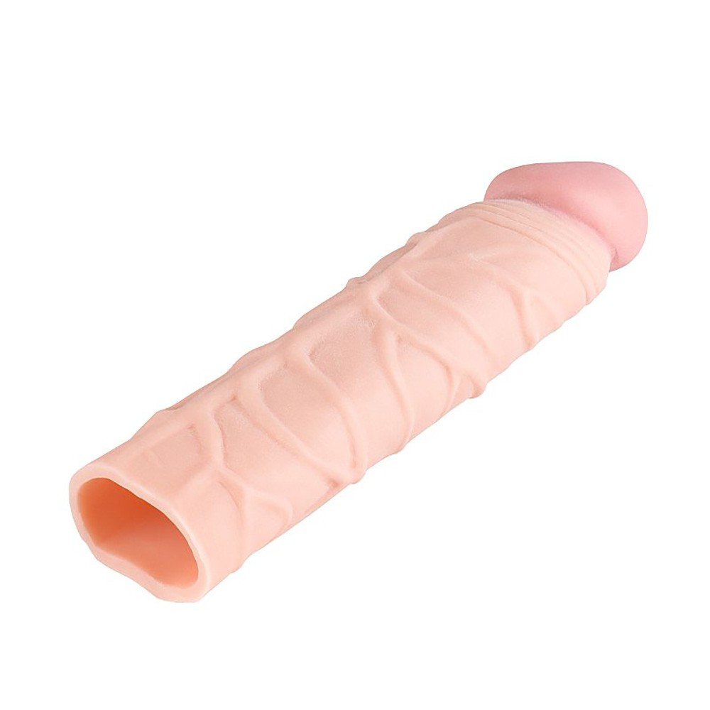 Capa Peniana sem Vibrador em Cyberskin 16,5 x 3,5cm Bege | Foto 04