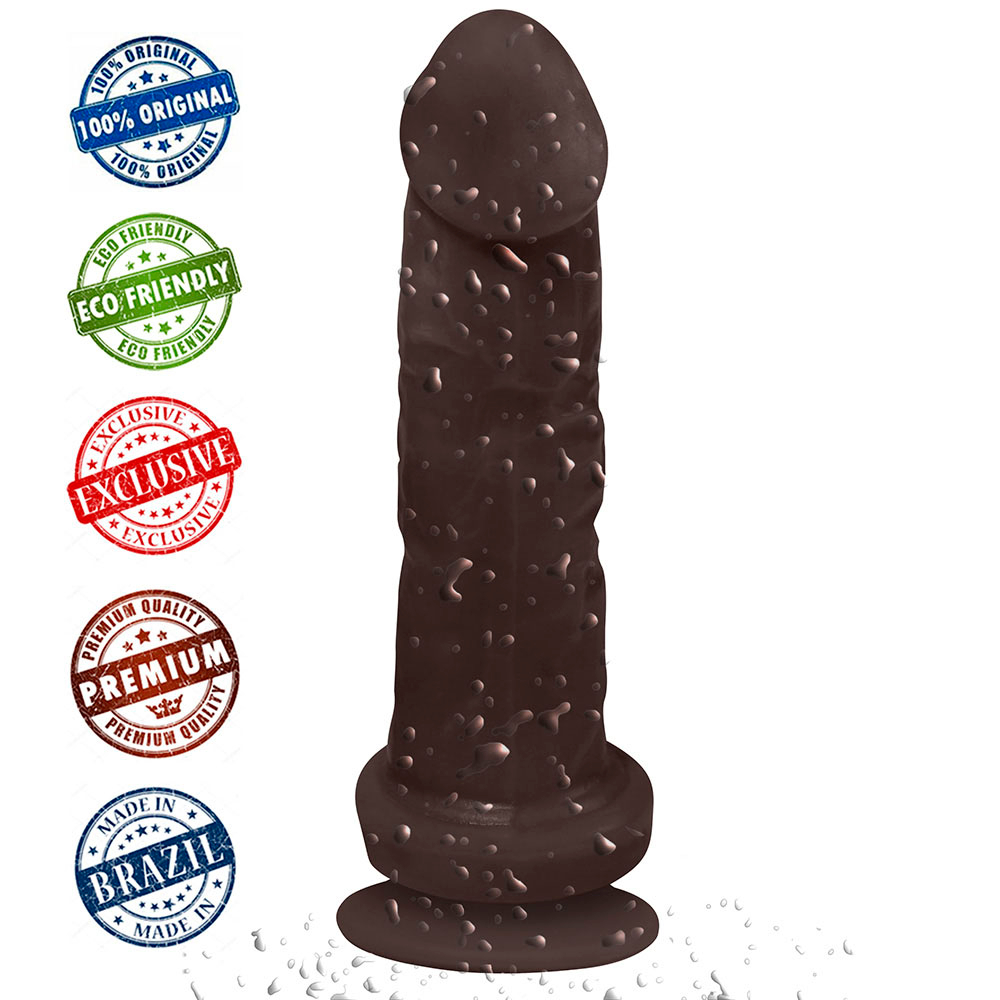 P�nis de Borracha Martes com Ventosa 19 x 4,5cm Marrom, detalhe da ventosa