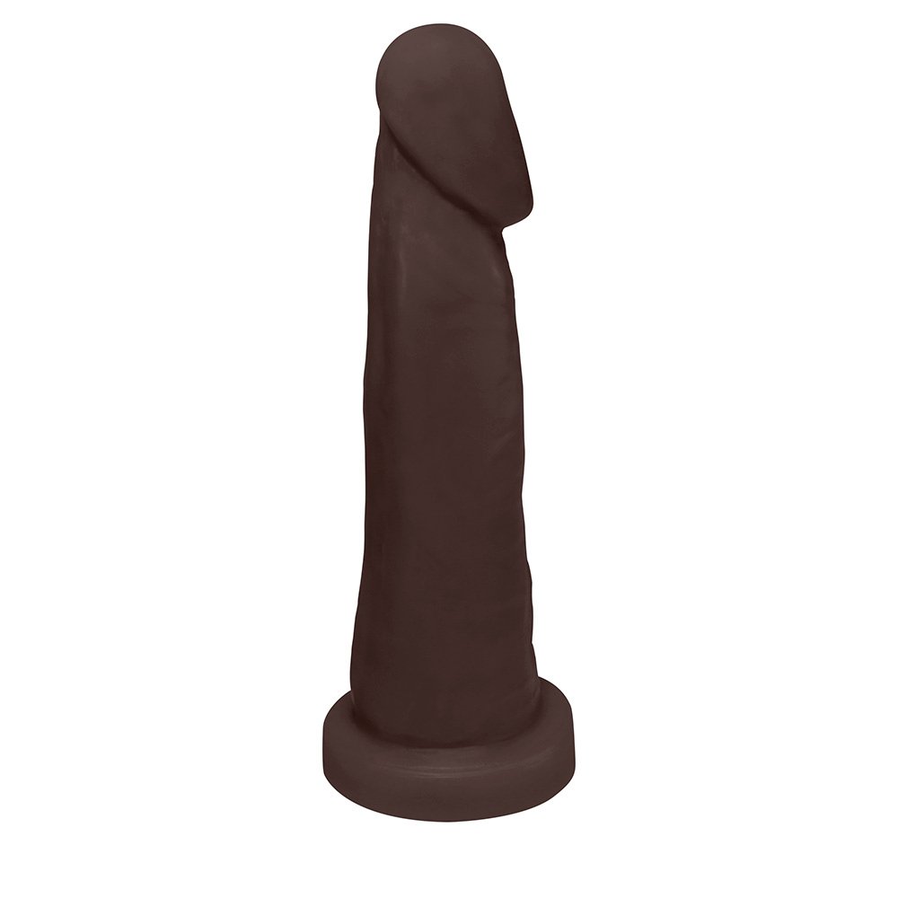 P�nis de Borracha Viernes 19 x 5cm Marrom em vista lateral, mostrando a curvatura e design para uso confort�vel