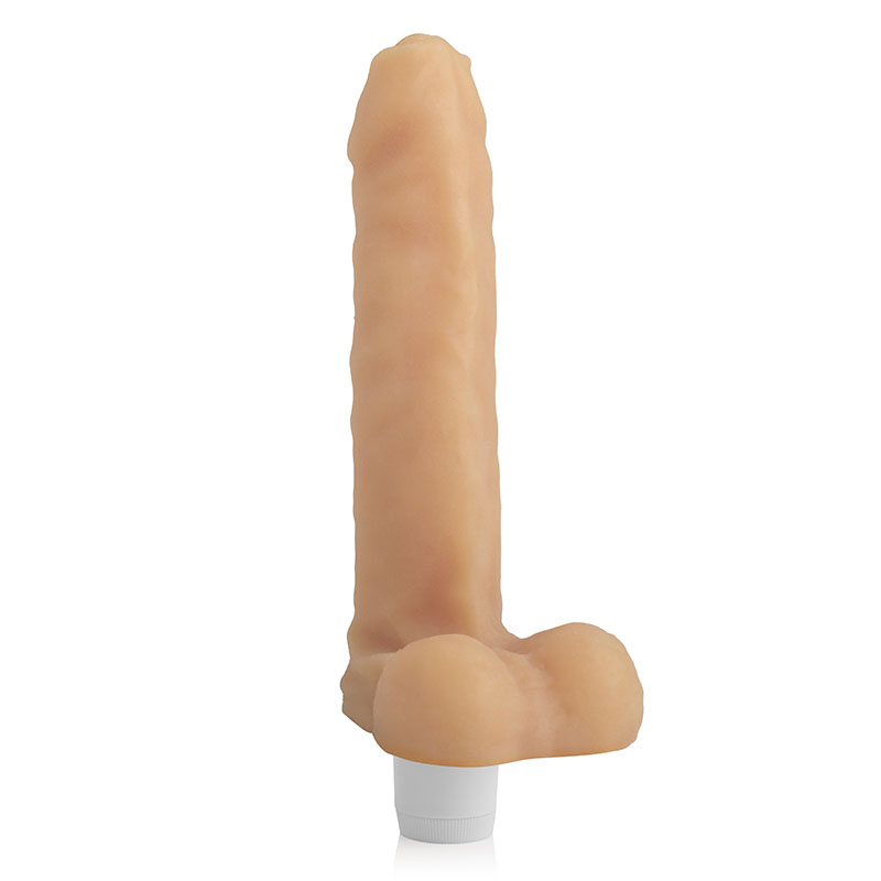 Pênis Realístico Feito em Cyberskin com Escroto e Vibro Saturno 14,5 x 4cm Bege | Foto 02