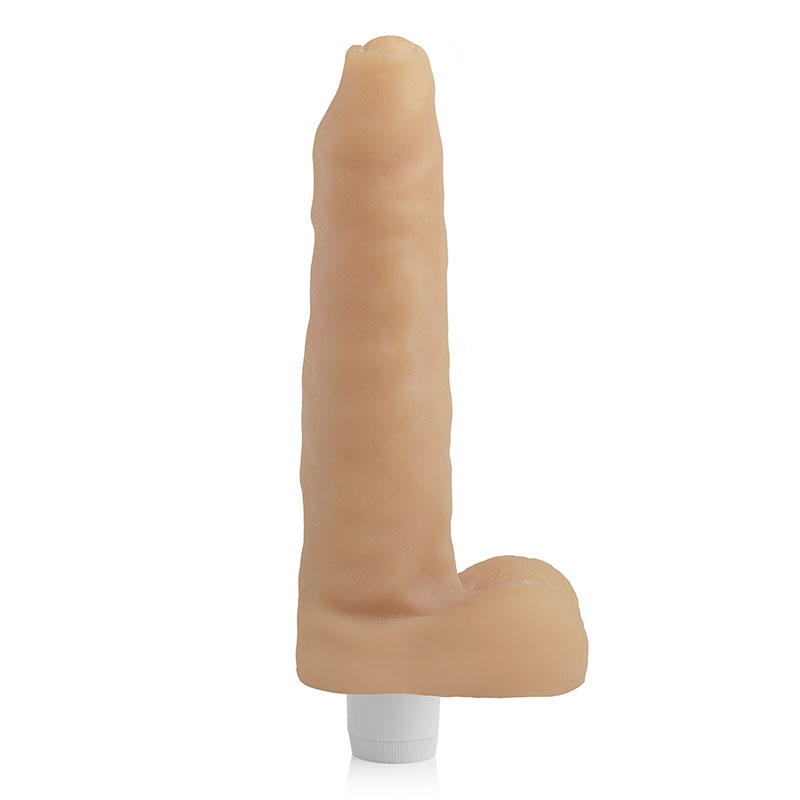 Pênis Realístico Feito em Cyberskin com Escroto e Vibro Saturno 14,5 x 4cm Bege | Foto 03