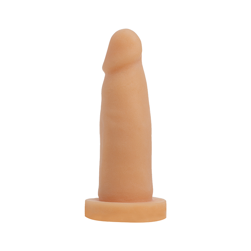 P�nis Real�stico Real 6 Feito em Cyberskin Liso com Base para Cinta 13 x 3cm Bege | Foto 03