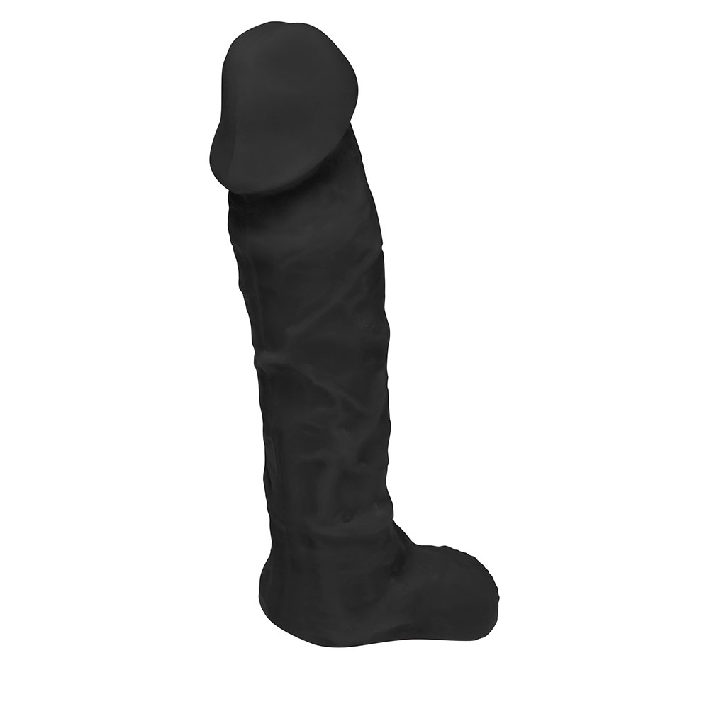 Detalhe do P�nis de Borracha Apolo com Escroto Preto, vista lateral