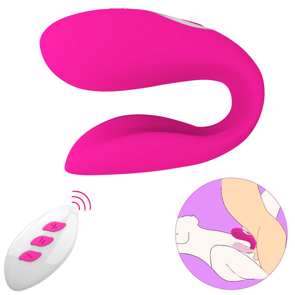 Vibrador para Casal Recarreg�vel em Silicone com 12 Vibra��es e Controle sem Fio Ulove Pink | Foto 02