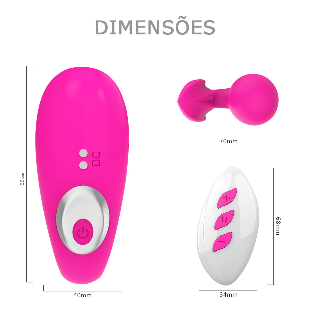 Vibrador para Casal Recarreg�vel em Silicone com 12 Vibra��es e Controle sem Fio Ulove Pink | Foto 05