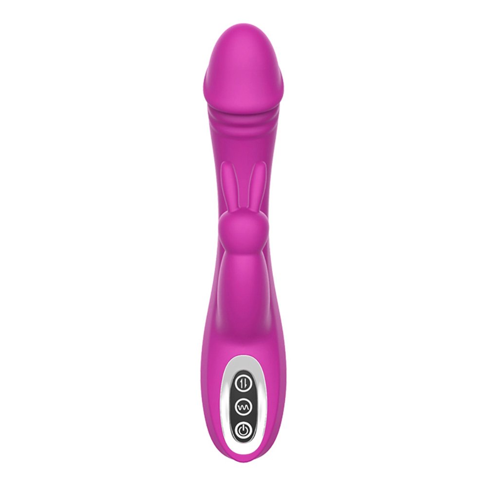 Vibrador Duplo Flex�vel em Silicone Recarreg�vel com 7 Vibra��es Olly Rabbit Roxo | Foto 04