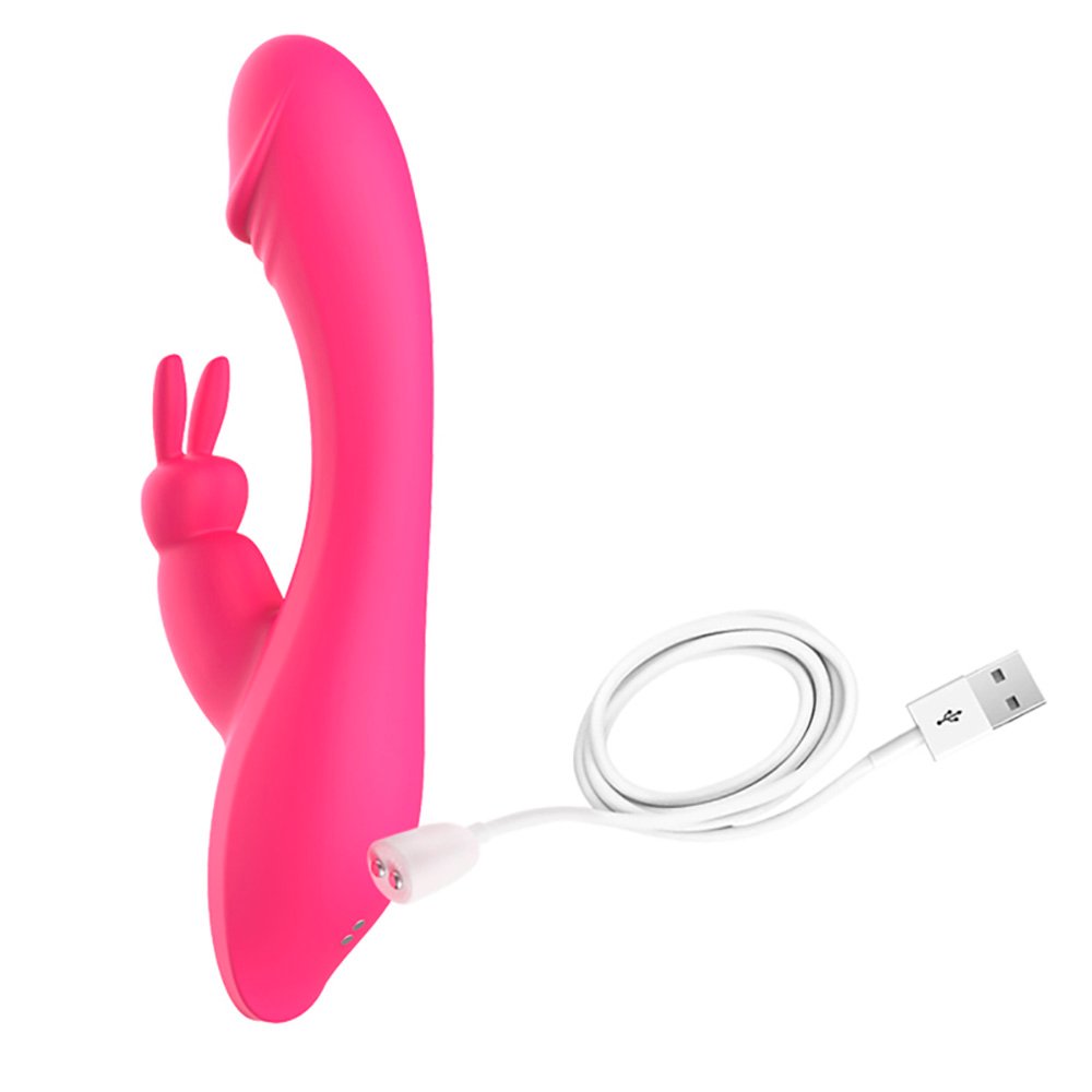 Vibrador Duplo Flex�vel em Silicone Recarreg�vel com 7 Vibra��es Olly Rabbit Pink | Foto 05
