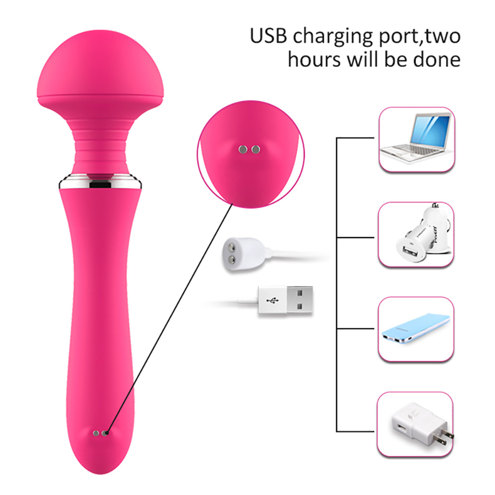 Massageador Er�tico Mushroom Pink, vista diagonal superior destacando a cabe�a em formato de cogumelo