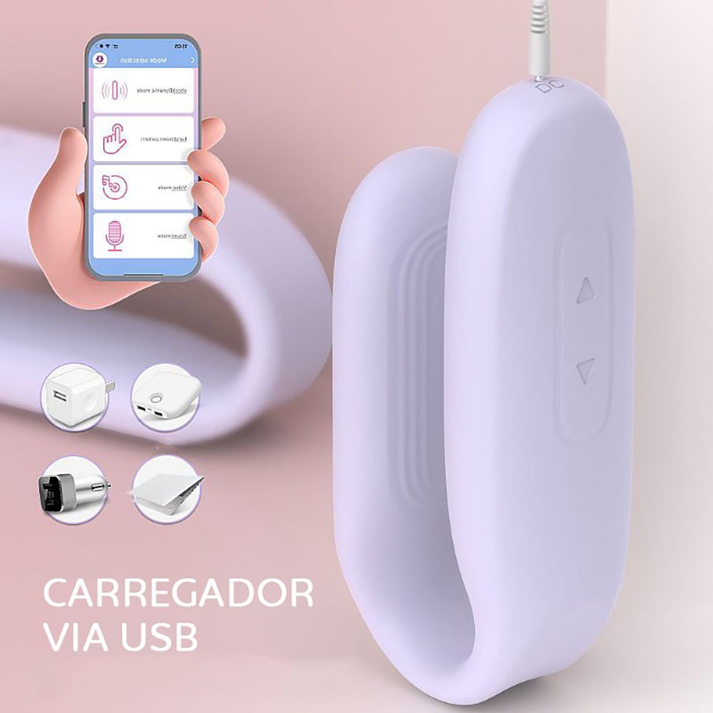 Vibrador para Casal Recarreg�vel em Silicone 9 Vibra��es Controle por Aplicativo Popping APP Lil�s | Foto 05