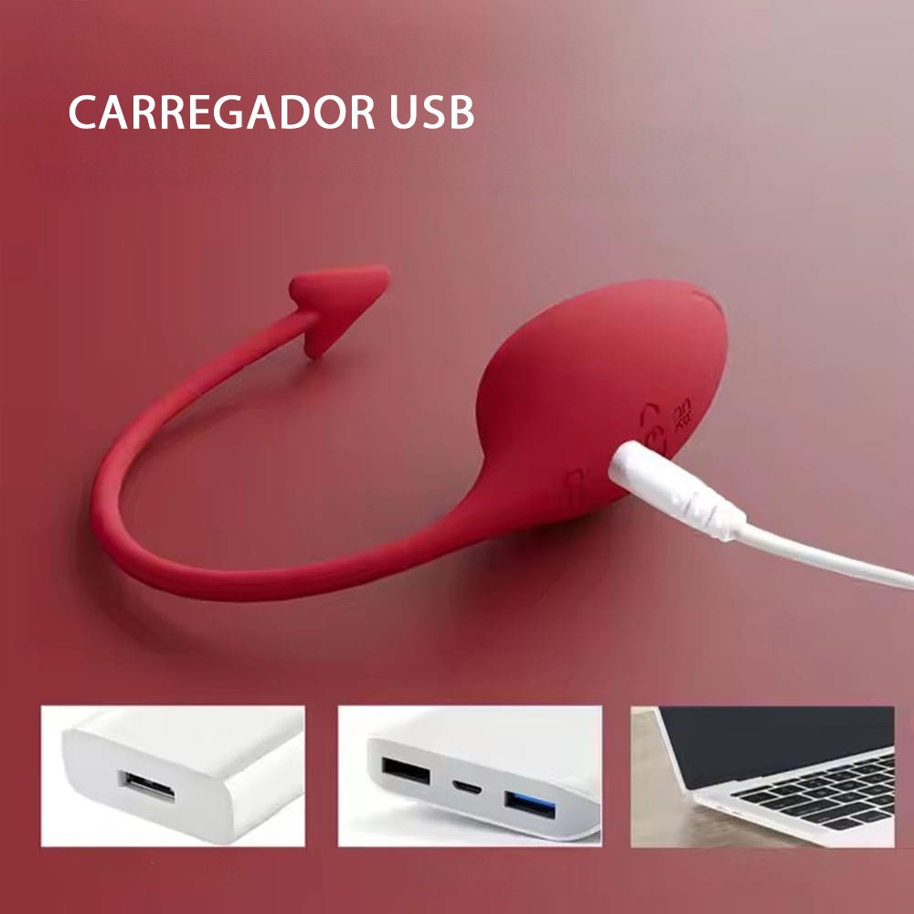 Imagem do vibrador vermelho com fundo magenta, destacando a cor e a textura do silicone