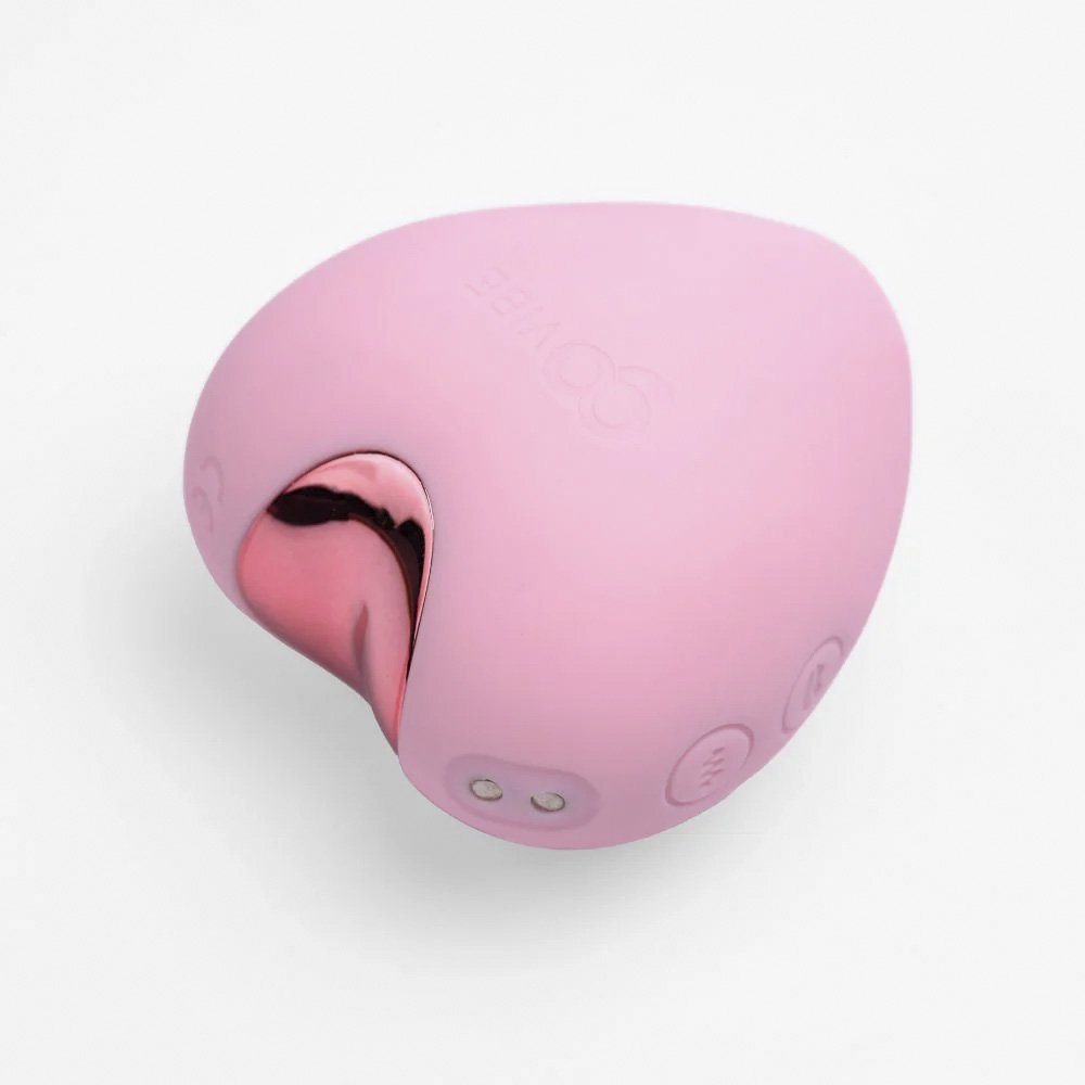 Vibrador para Clit�ris Love Rosa, vista superior com destaque para a �rea de suc��o e silicone macio