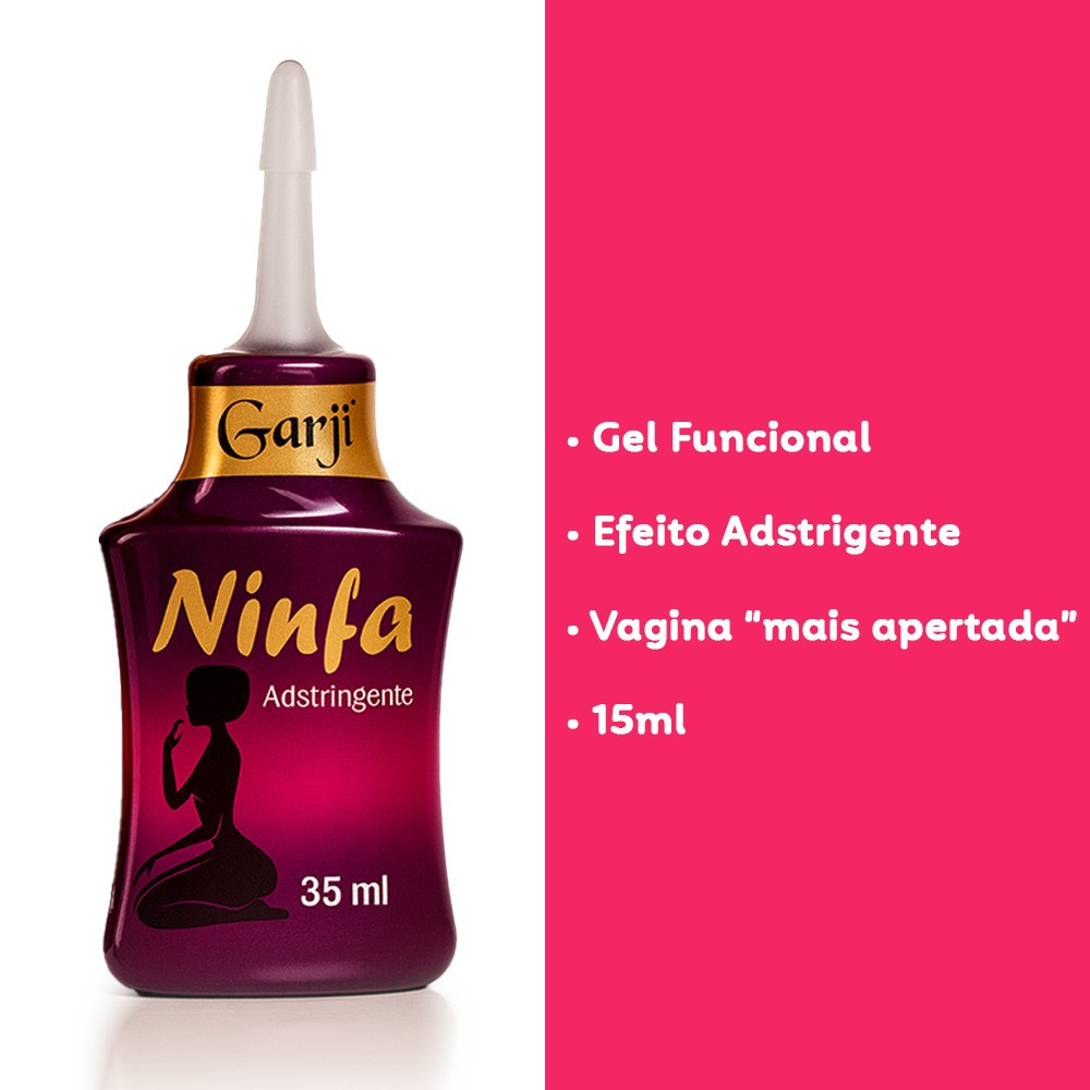 Gel Adstringente Ninfa 35g com destaque para o efeito adstringente e o volume do produto