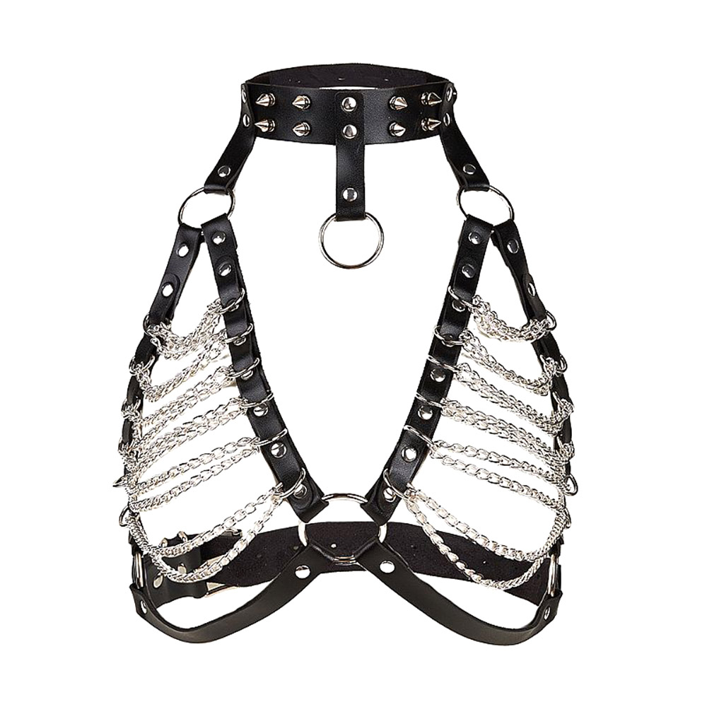 detalhe lateral das tiras ajust�veis e correntes met�licas do harness