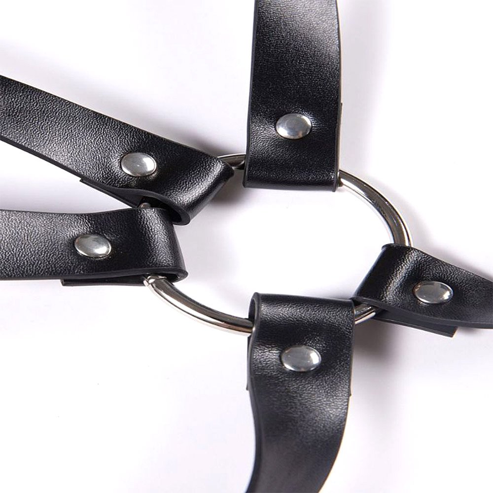 Harness Corporal em PU Imita��o de Couro para Imobiliza��o com Ajuste - Fetichista BDSM Preto | Foto 06
