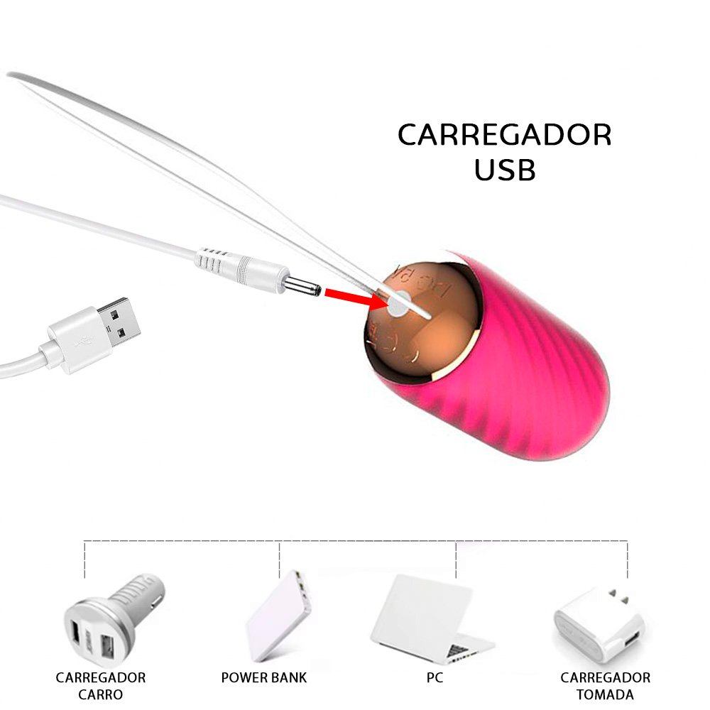 Vibrador Bullet Recarreg�vel em Silicone 10 Vibra��es Ying Pink | Vista lateral com bot�o de controle