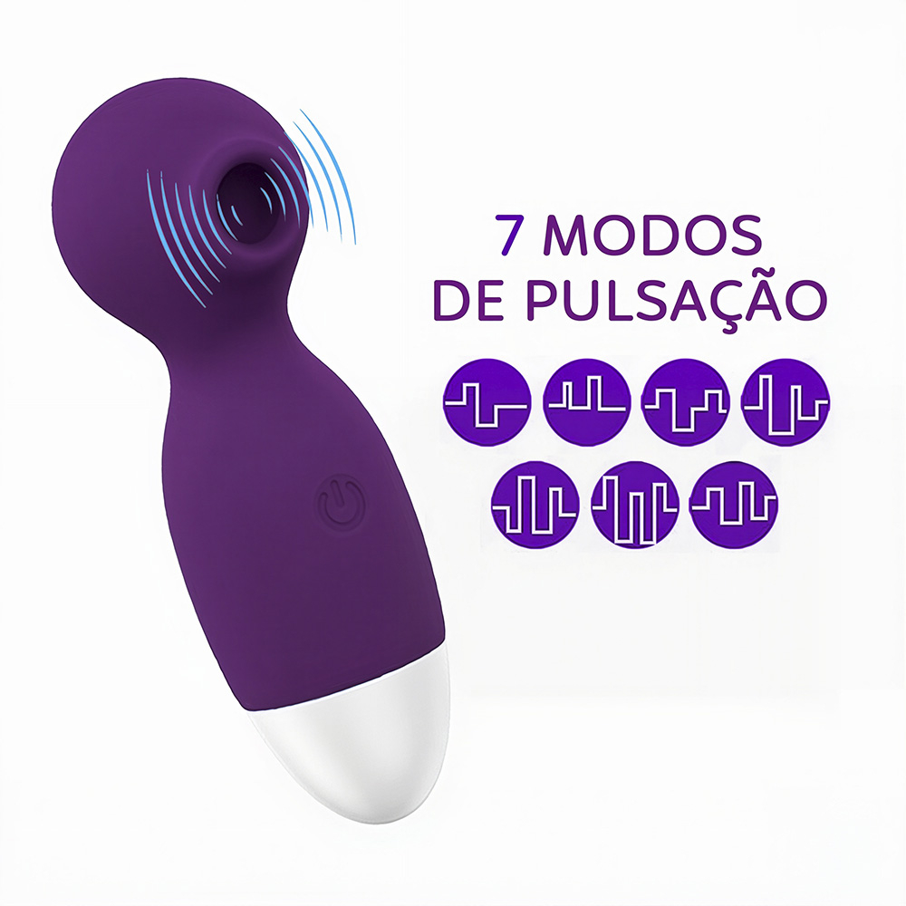 Pulsador de Clit�ris Recarreg�vel em Silicone com 7 Pulsa��es Sam Roxo | Foto 02