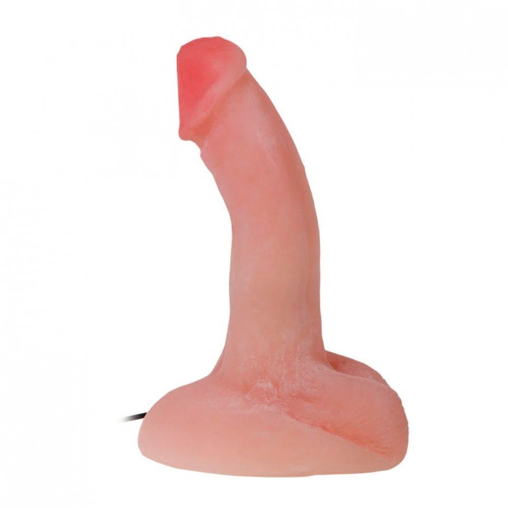P�nis Rotativo com Escroto em Cyberskin, Controle Multivelocidade com Fio 20 x 4cm Bege | Foto 03