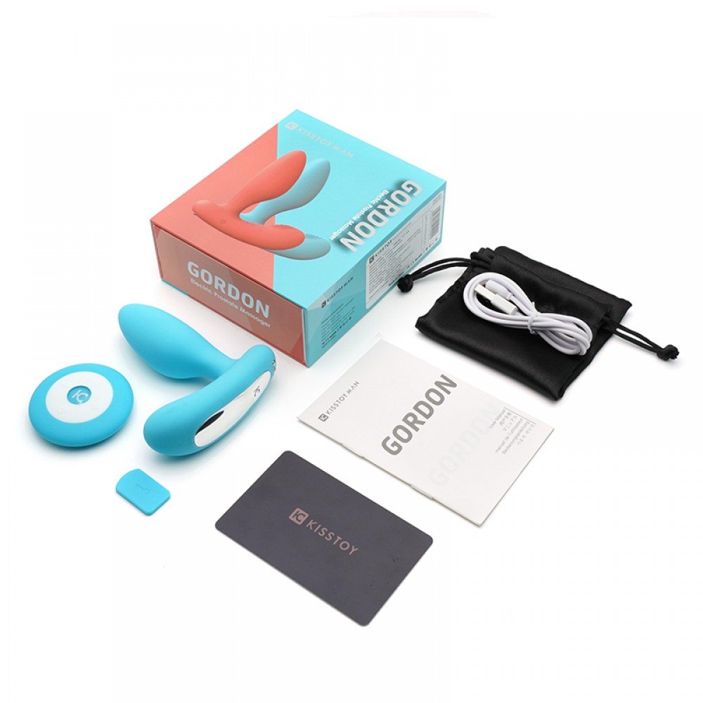 Estimulador de Pr�stata em Silicone, Recarreg�vel, 10 Vibra��es, Controle sem Fio, USB, Gordon Cyan | Foto 03
