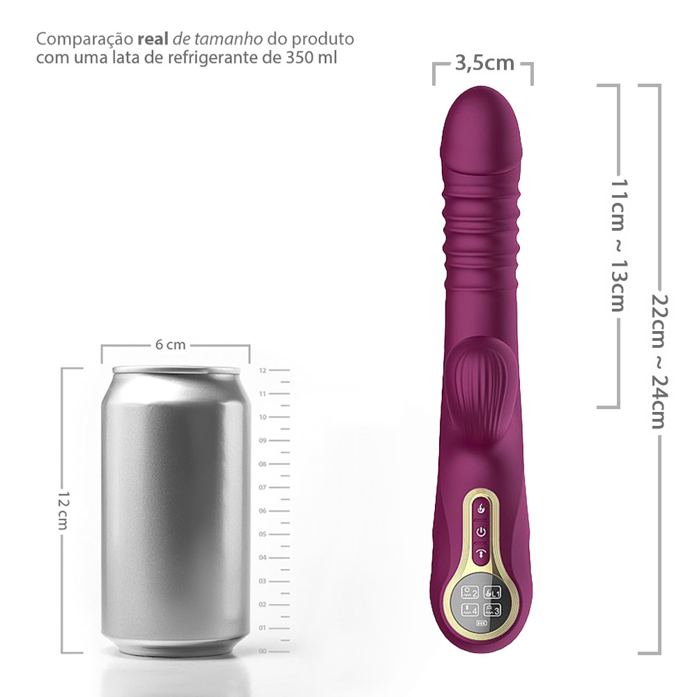 Pulsador e Vibrador Fabulous cor vinho com indica��o de encaixe para carregamento USB, evidenciando o design e as curvas do produto.