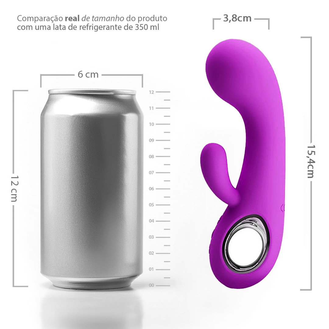Vibrador Duplo Ponto G e Clit�ris Recarreg�vel em Silicone M�dico com 7 Vibra��es Valentine Pink - Vibra��o no ponto G ilustrada em um diagrama mostrando como o vibrador atinge esta zona er�gena internamente.