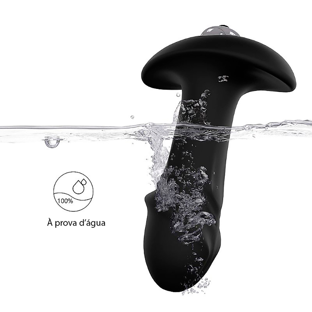 Plug Anal com Vibrador em Silicone Extra Macio StarArrow Preto | Foto 03