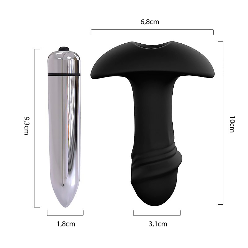 Plug Anal com Vibrador em Silicone Extra Macio StarArrow Preto | Foto 05