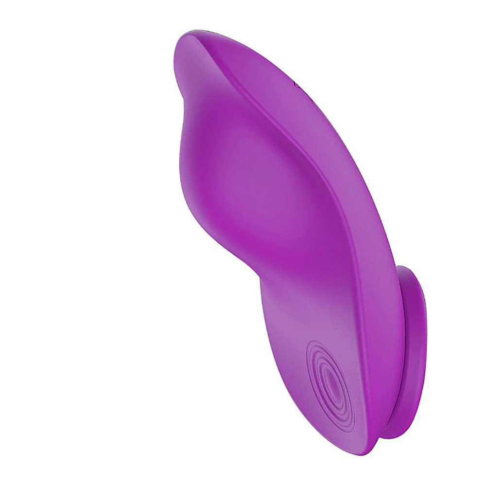 Vibrador Leaf Roxo, vista superior, destacando o corpo suave em silicone