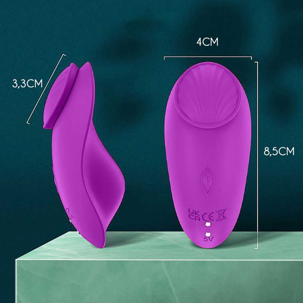 Vibrador Leaf Roxo, close na ponta de estimula��o do clit�ris