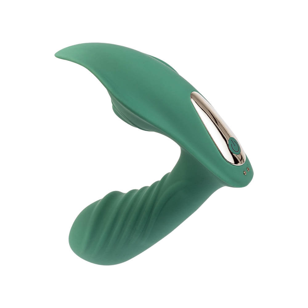 Sugador de Clit�ris com Plug em Silicone Sensevibe Smart Cyan, vis�o superior do produto