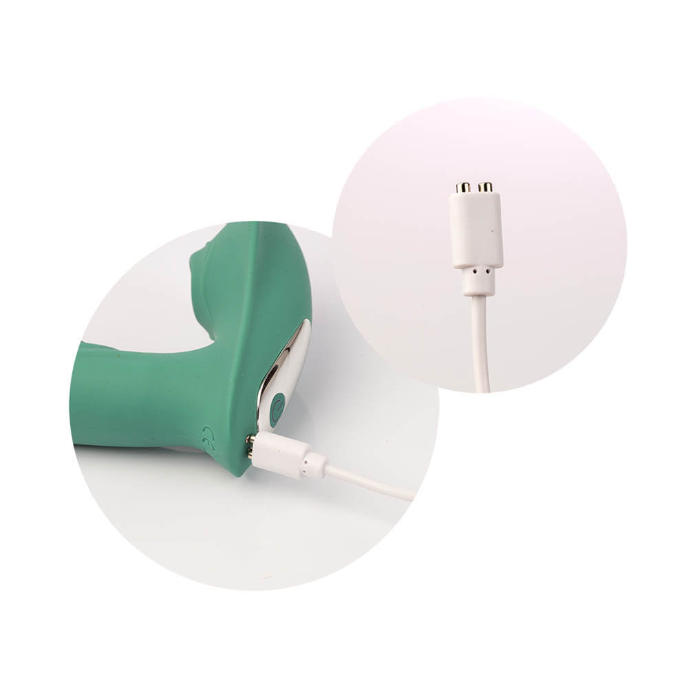 Sugador de Clit�ris com Plug em Silicone Sensevibe Smart Cyan, vista traseira exibindo o design