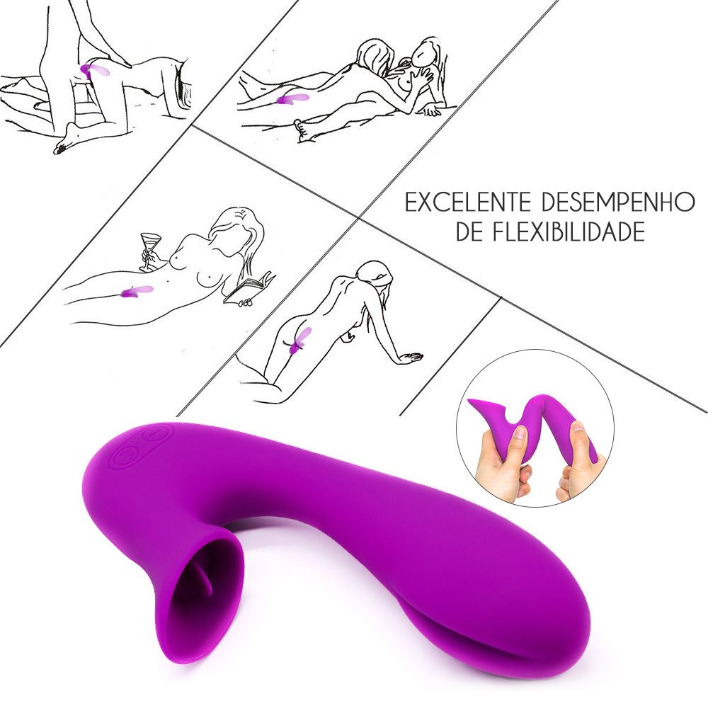 Vibrador Duplo Recarregável em Silicone com 12 Vibrações Olivia Roxo | Foto 03 Vibrador Duplo Recarregável em Silicone com 12 Vibrações Olivia Roxo | Foto 03