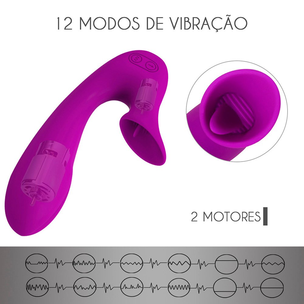 Vibrador Duplo Recarregável em Silicone com 12 Vibrações Olivia Roxo | Foto 04 Vibrador Duplo Recarregável em Silicone com 12 Vibrações Olivia Roxo | Foto 04