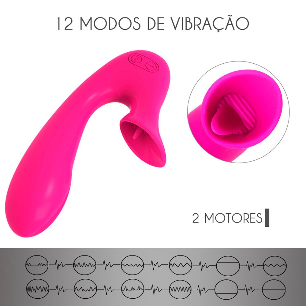 Vibrador Duplo Recarregável em Silicone com 12 Vibrações Olivia Pink | Foto 04 Vibrador Duplo Recarregável em Silicone com 12 Vibrações Olivia Pink | Foto 04