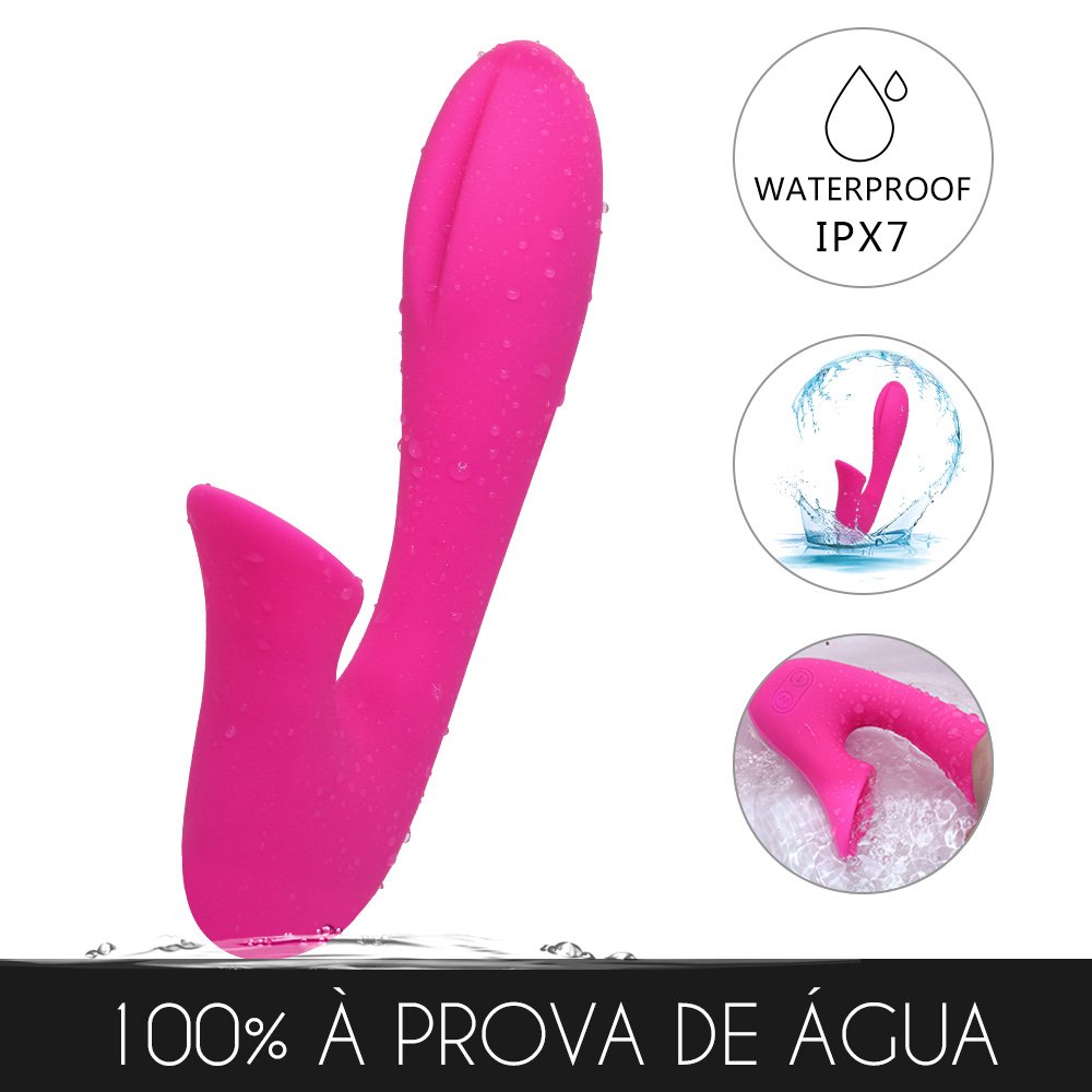 Vibrador Duplo Recarregável em Silicone com 12 Vibrações Olivia Pink | Foto 05 Vibrador Duplo Recarregável em Silicone com 12 Vibrações Olivia Pink | Foto 05