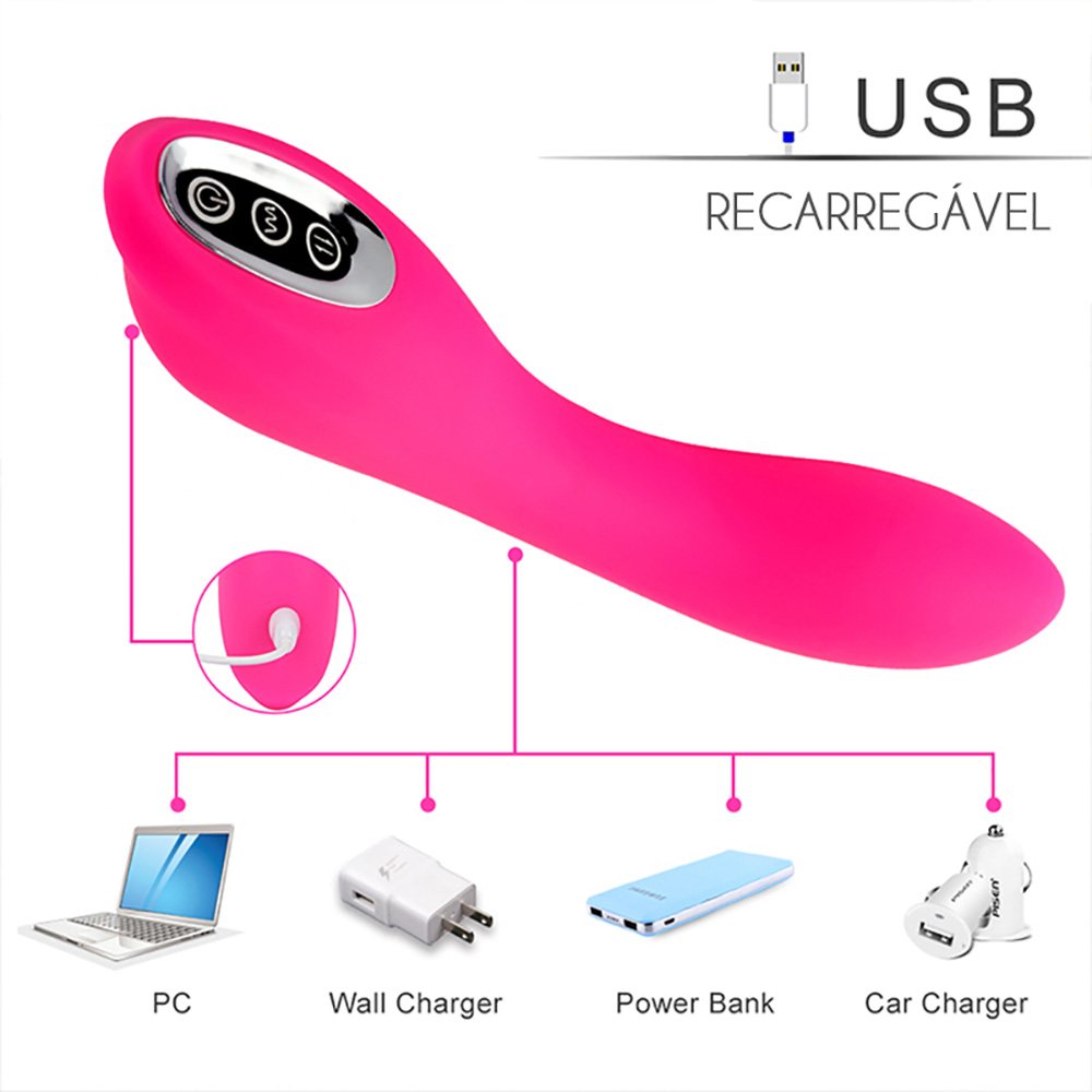 Vibrador Ponto G Recarregável em Silicone com 12 Vibrações Bla Pink | Foto 04 Vibrador Ponto G Recarregável em Silicone com 12 Vibrações Bla Pink | Foto 04