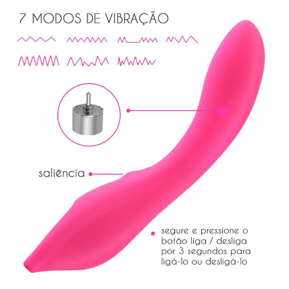 Vibrador Ponto G Recarregável em Silicone com 12 Vibrações Bla Pink | Foto 05 Vibrador Ponto G Recarregável em Silicone com 12 Vibrações Bla Pink | Foto 05
