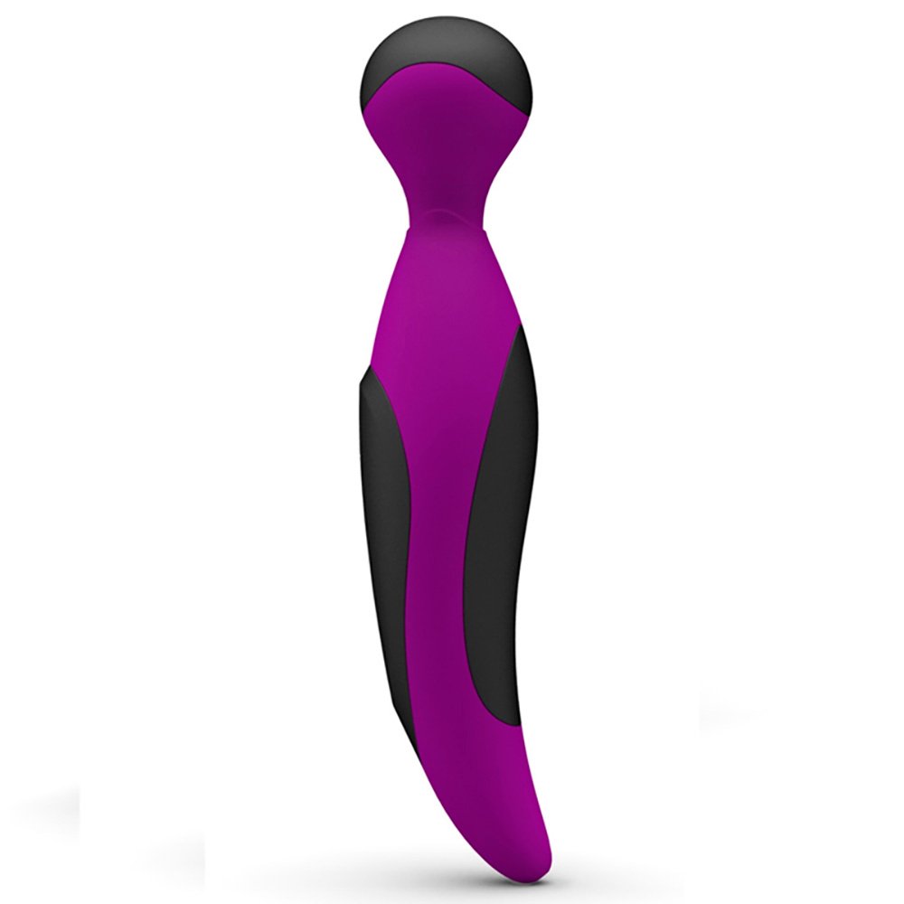 Massageador Er�tico Recarreg�vel em Silicone com 12 Vibra��es Mini Wand Hebe Roxo - Imagem 2, vista lateral dos botoes