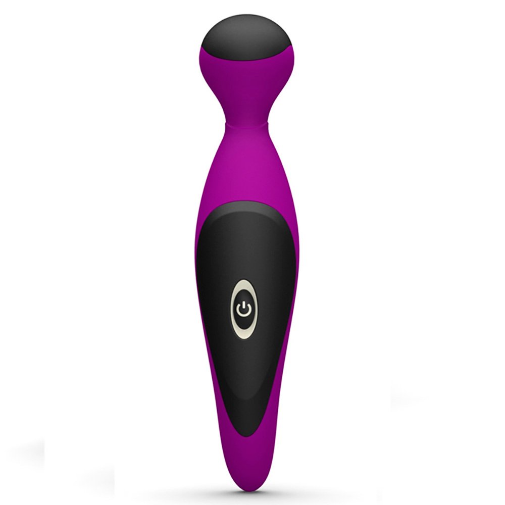 Massageador Er�tico Recarreg�vel em Silicone com 12 Vibra��es Mini Wand Hebe Roxo - Imagem 4, vista lateral da parte de carregamento