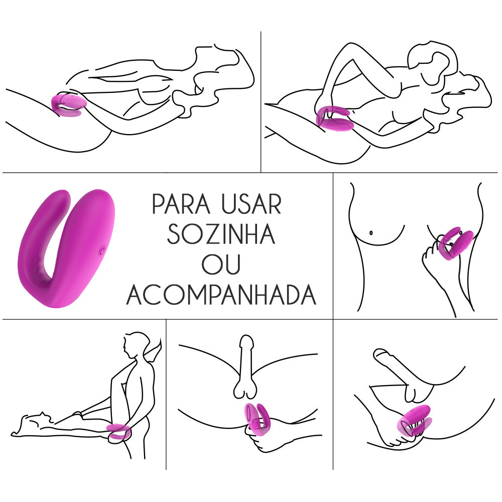 Vibrador para Casal Recarregável em Silicone com 8 Vibrações e Controle sem Fio Yoyo Roxo | Foto 06 Vibrador para Casal Recarregável em Silicone com 8 Vibrações e Controle sem Fio Yoyo Roxo | Foto 06