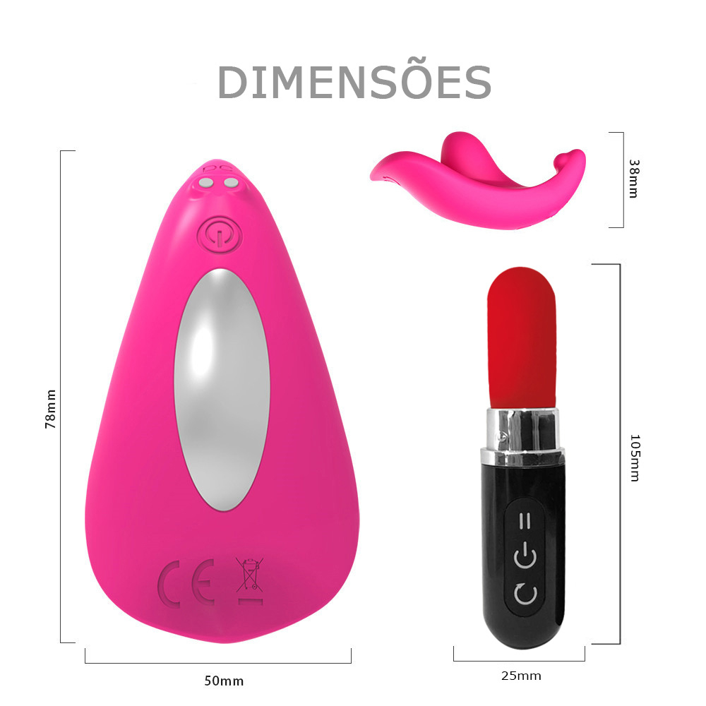 Vibrador Discreto Recarreg�vel em Silicone 12 Vibra��es e Controle em Formato de Batom Abby Pink | Foto 07